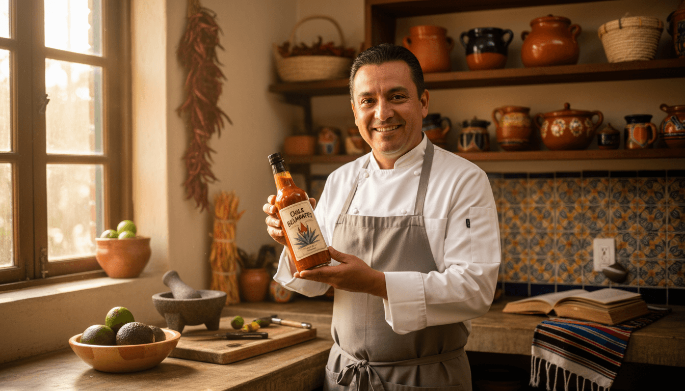 Chile Belmontez founder in artisanal kitchen